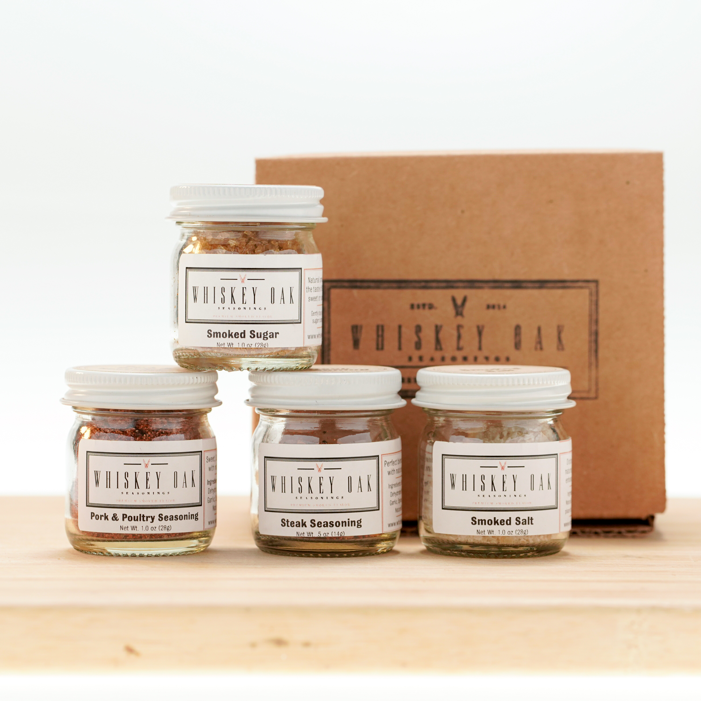 Whiskey Oak Seasonings LLC - Wholesale Rub - Small Jar Gift Box1