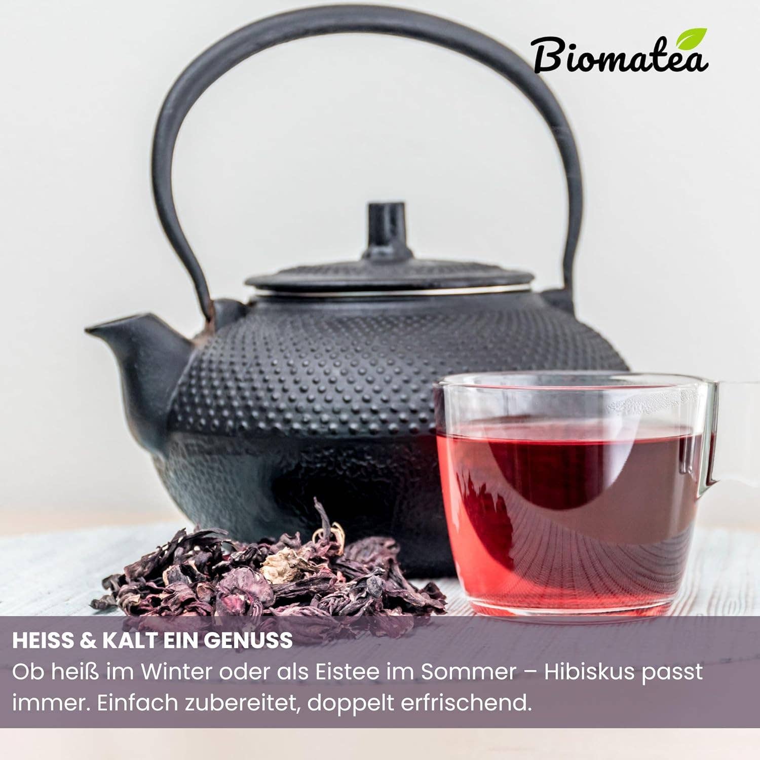 Biomatea – Großhandel Loser Tee – Hibiskusblüten ganz und getrocknet, 150g1