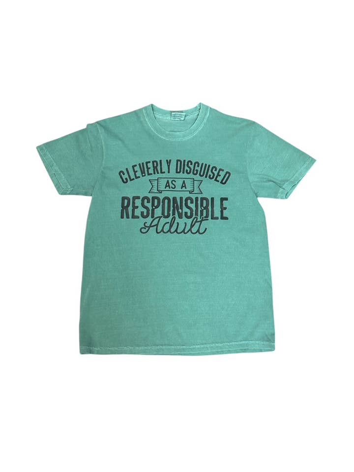 Cleverly Disguised as a Responsible Adult Comfy Tee for wholesale by Studio 23 Designs
