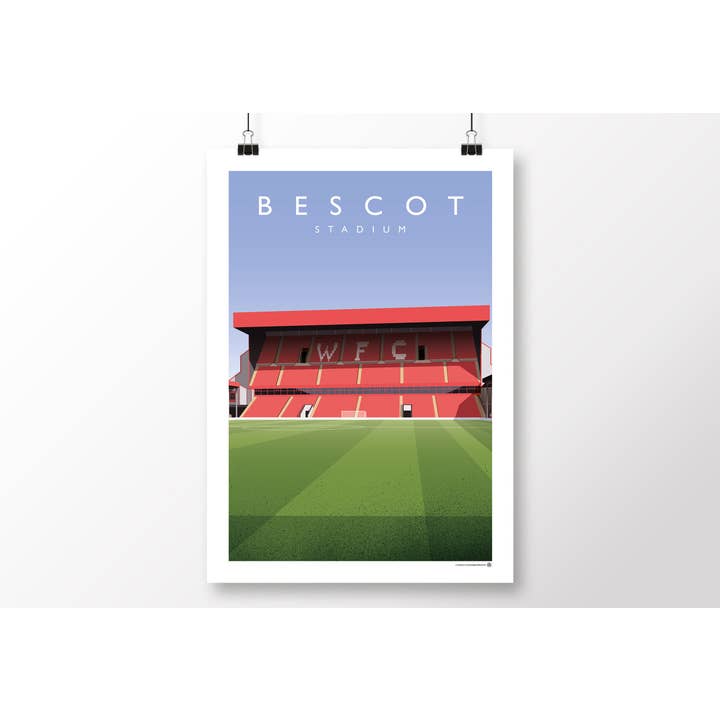 Walsall Bescot Stadium HomeServe Stand Plakat for engroshandel hos Matthew J I Wood Design & Illustration