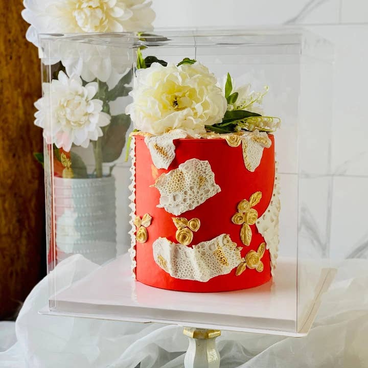 Tall Clear Cake Box 13" x 13" x 14" Square for wholesale by Sweet Degrees Kitchen