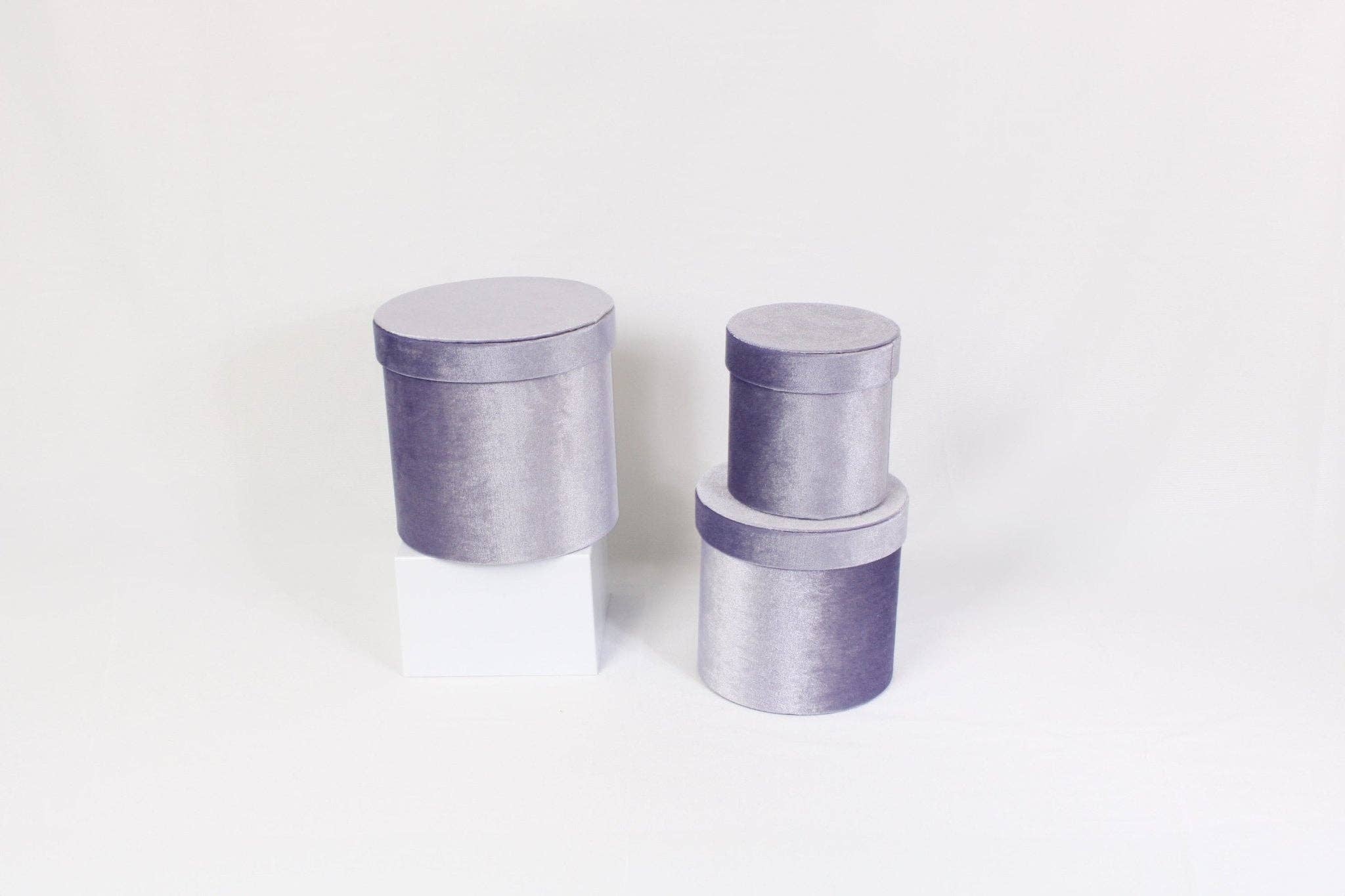 Elegant Design Supply - Wholesale Gift Box - Velvet Round Flower Hat Box with Lid16