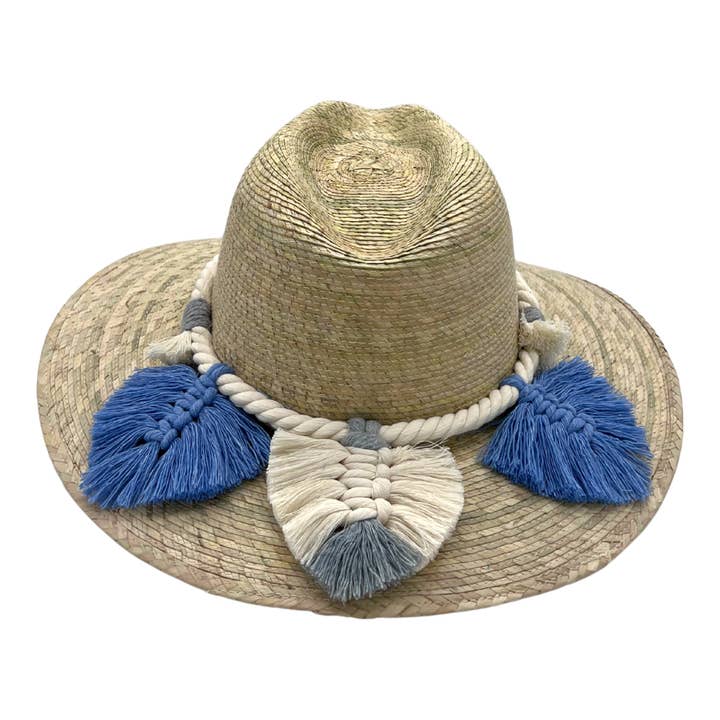 Indiana Palm Hat - Leaves Macrame Band for wholesale by Chisme Lifestyle