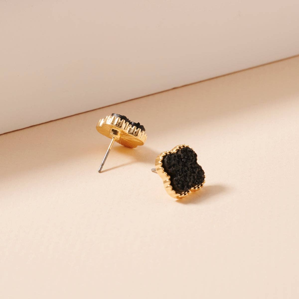 Frem - Wholesale Stud/Post Earrings - Mini Druzy Flower Stud Earrings6