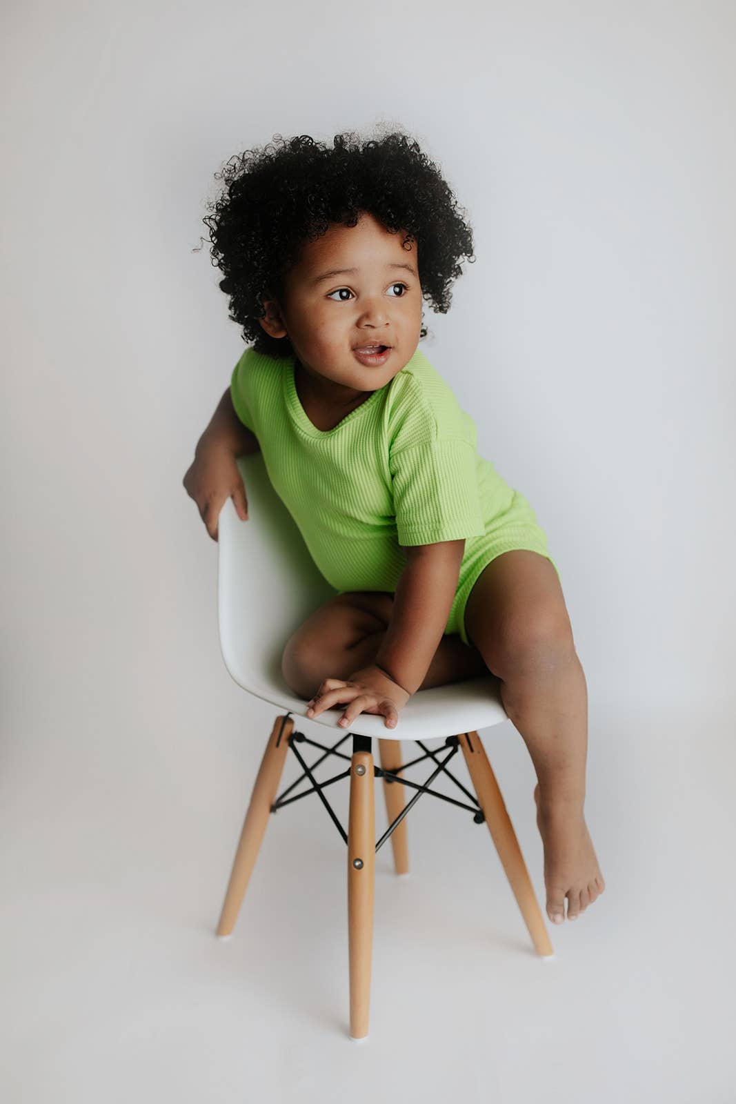 Three Little Tots – wholesale Top & short set – Kids – Lime Green Summer Waffle Toddler Top & Bottom Set11