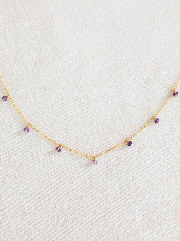 Amethyst Drop Necklace for wholesale by Laine Honolulu