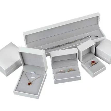 Faux Leather Jewelry Gift Boxes White Ring Bracelet Necklace for wholesale by Zakka