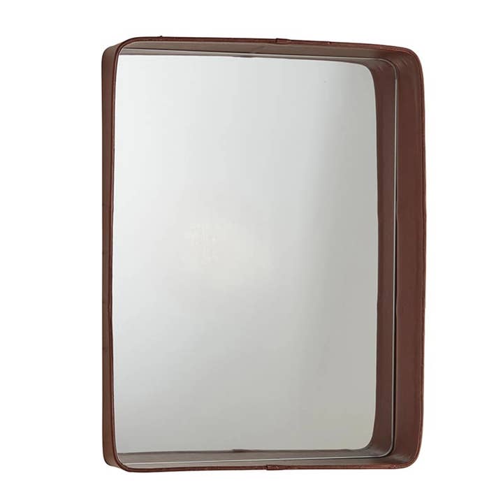 Faux Leather Rim Mirror for wholesale by 47th & Main (Creative Brands)