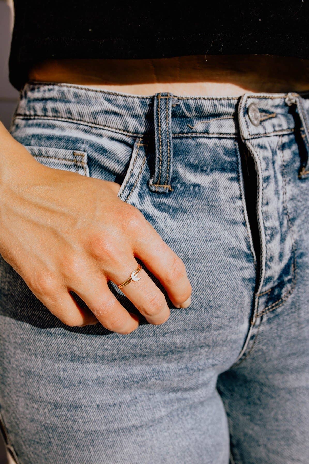 Simply Chic Jewelry - Wholesale Band/Stacked Ring - Crescent Moon Stacking Ring1