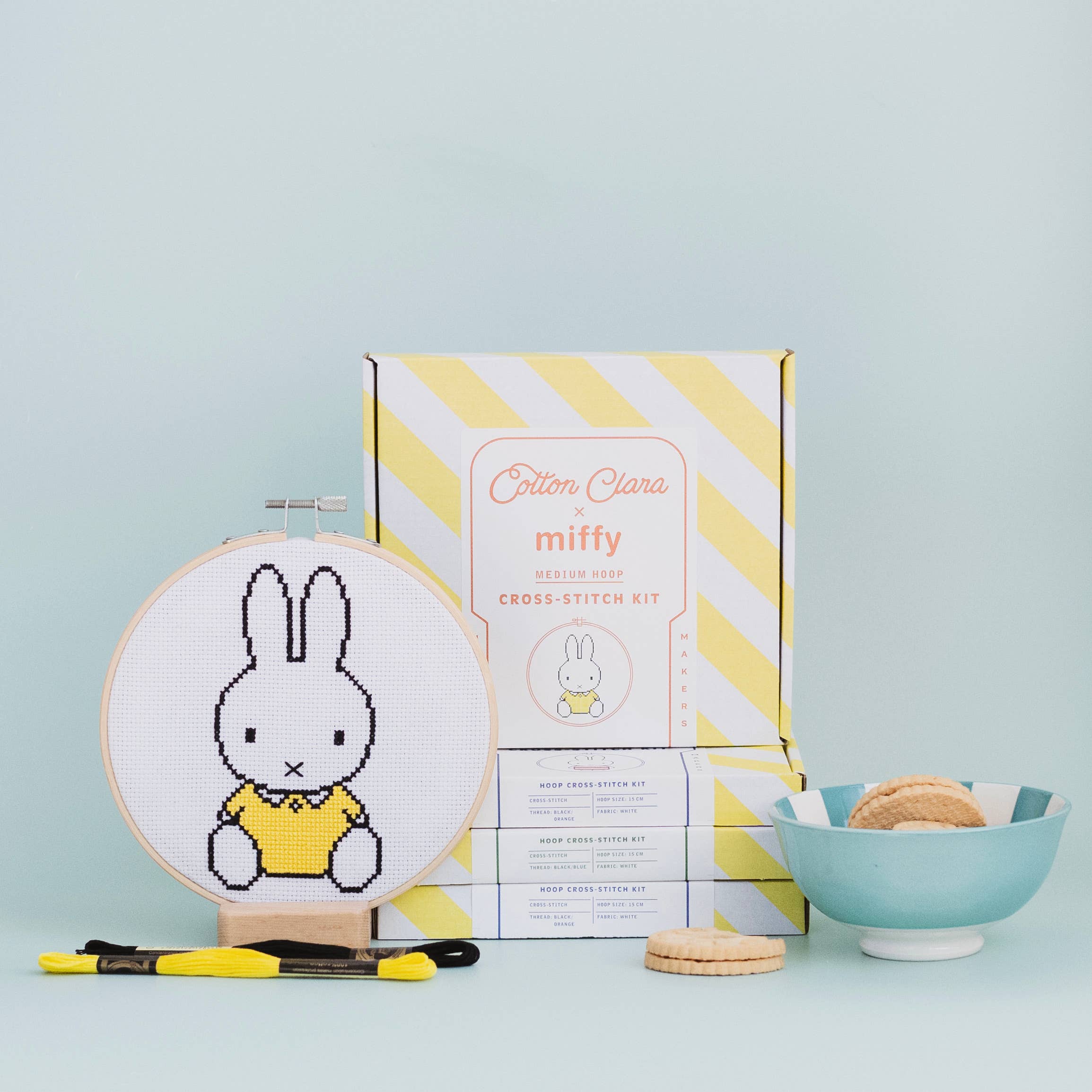Cotton Clara Craft Kits & Supplies - Wholesale Craft Sewing Kit - Miffy Yellow Cross Stitch Kit Beginner Friendly 1