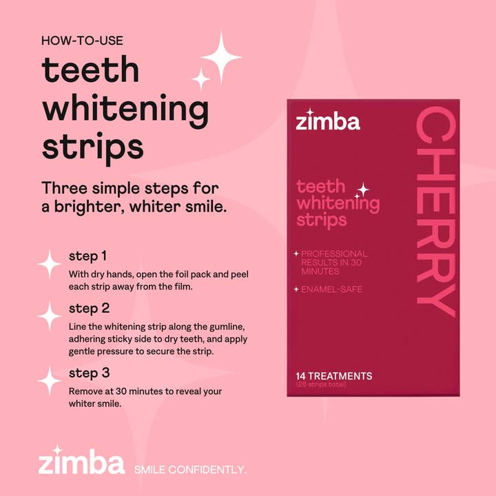 Zimba Whitening – wholesale Teeth whitener – Cherry Teeth Whitening Strips5