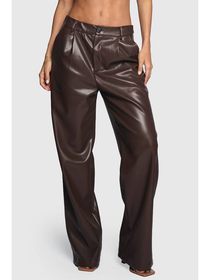 DARTED PU PANTS for wholesale by Sans Souci