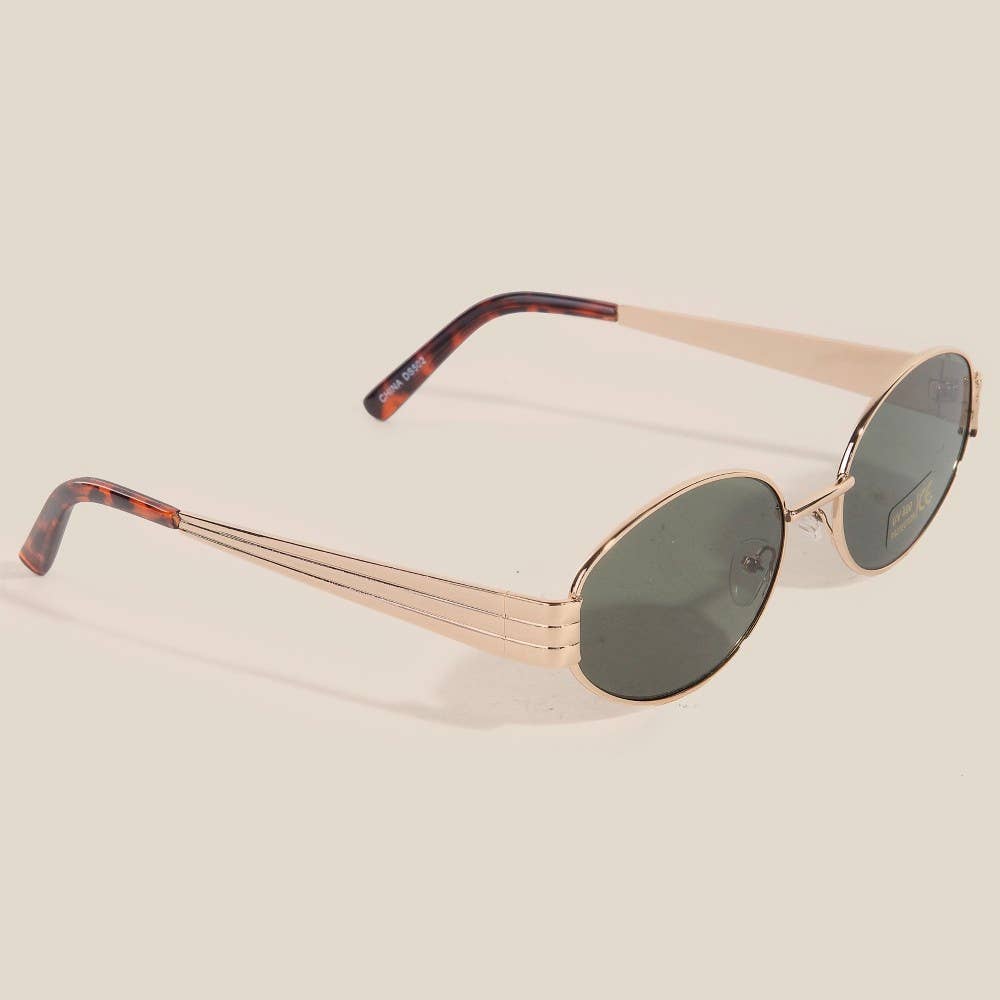 ASSORTED Oval Lens Metallic Frame Sunglasses Set for wholesale on Faire1