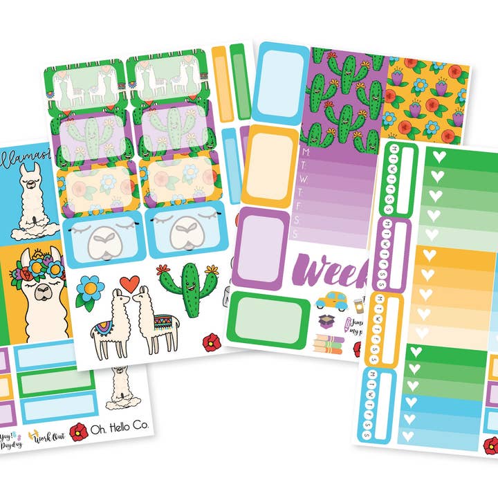 Llama Weekly Kit Stickers for wholesale by Oh, Hello Paper & Gifts