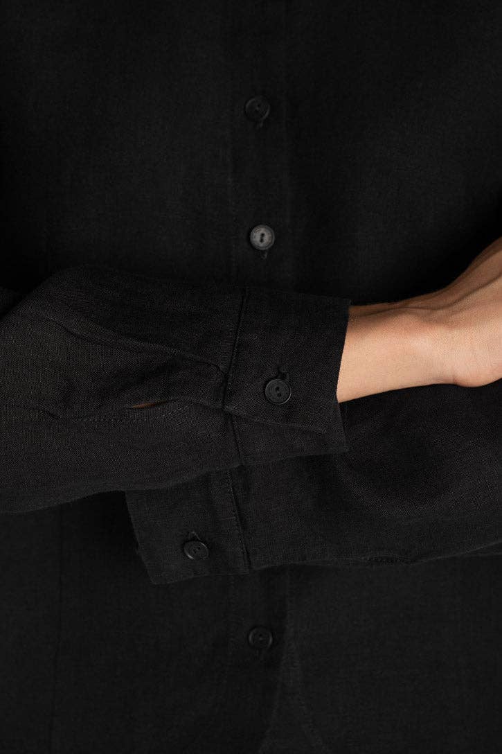 Son de Flor - Wholesale Button Down Shirt - Women's - Frida – Linen Shirt with Sharp Collar3