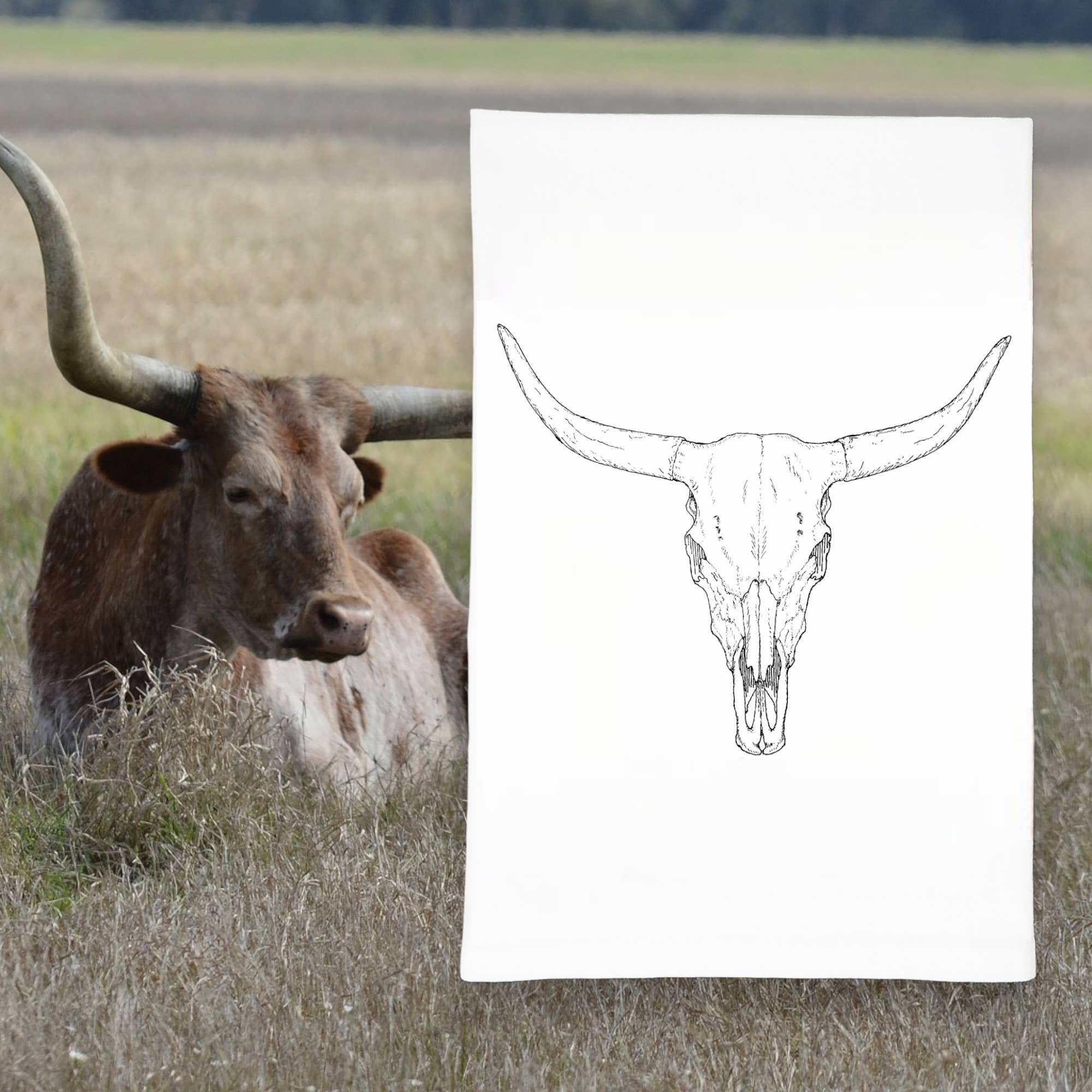 Green Bee Tea Towels - Wholesale Tea Towel - Cow Skull Kitchen Towel  | Tea Towels | Texas Dish Towels2