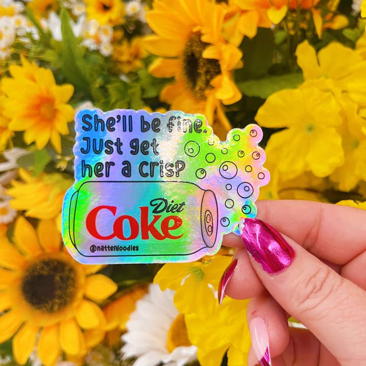 NatterDoodle - Wholesale Sticker - Get Her a Crisp Diet Coke Funny Soda Girly Bubbly Sticker1