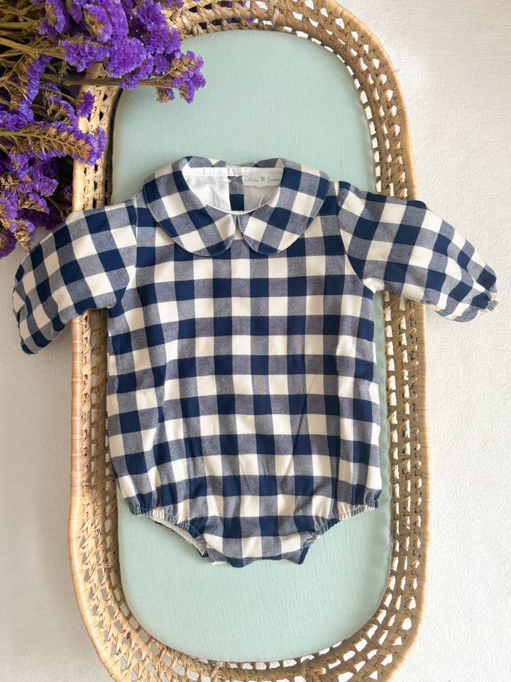 Blå Ternet Sød Peter Pan Krave for engroshandel hos Maria Jasmim Baby & Child