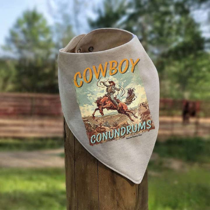 Remuda Western Wear - Wholesale Bandana Bib - Cowboy Conundrums Infant Bandana Style Western Bib9