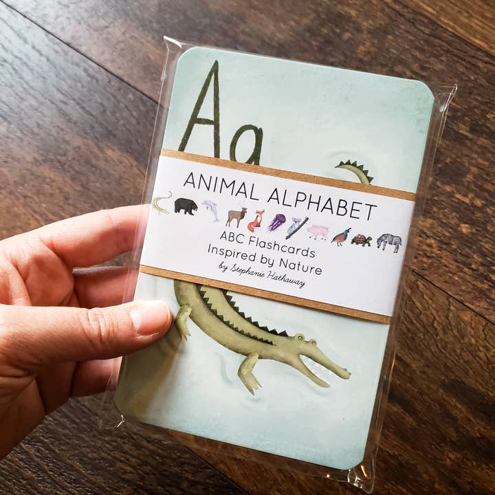 Stephanie Hathaway Designs - Wholesale Learning Cards - Kids & Baby - Animal Alphabet Flashcards (Set of 26 Cards)3