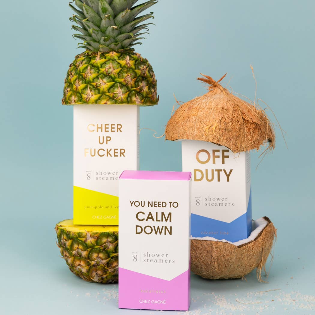 Chez Gagné - Wholesale Shower Steamer/Bomb - You Need To Calm Down - Aromatherapy Shower Steamers - Eucalyptus - Set of 82