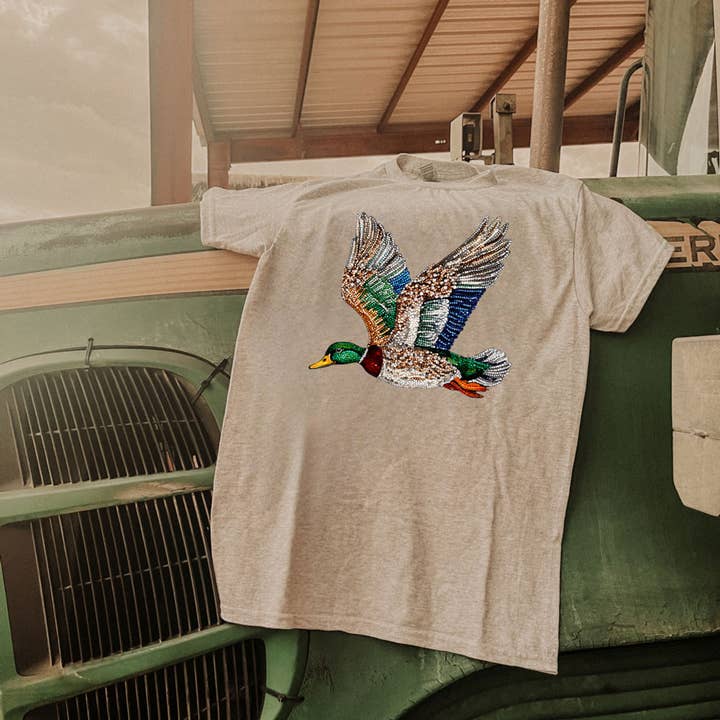 Faux Rhinestone Flying Mallard DTF Heat Transfer for wholesale by Trendy Transfers