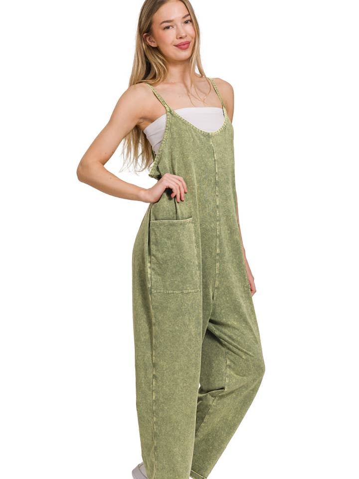 Mono con tirantes finos lavados y bolsillos. para venta al por mayor de 42POPS