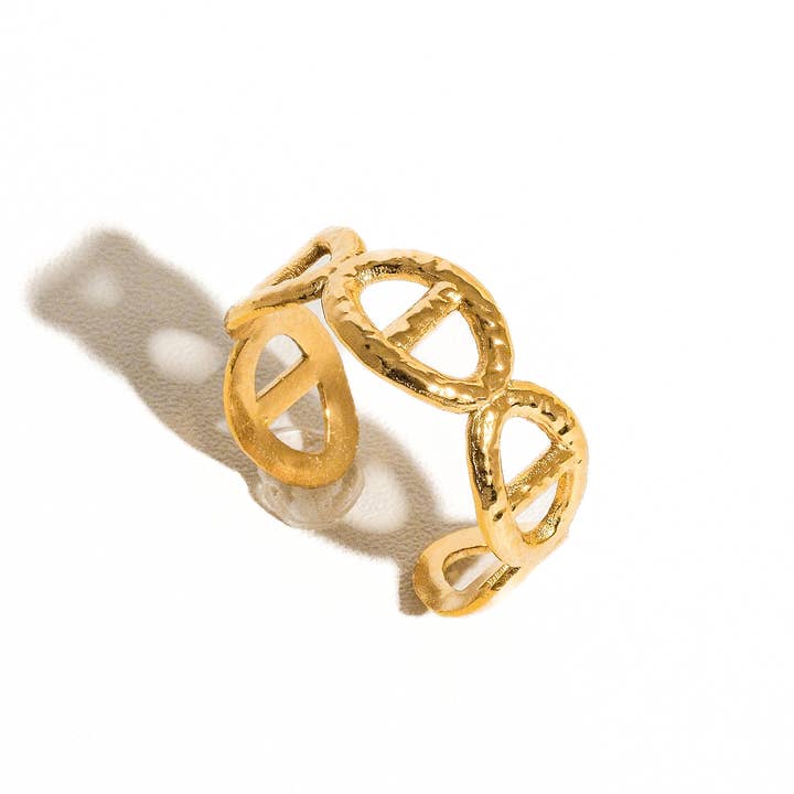 Irina Gold Non-Tarnish Adjustable Chain Ring for wholesale on Faire