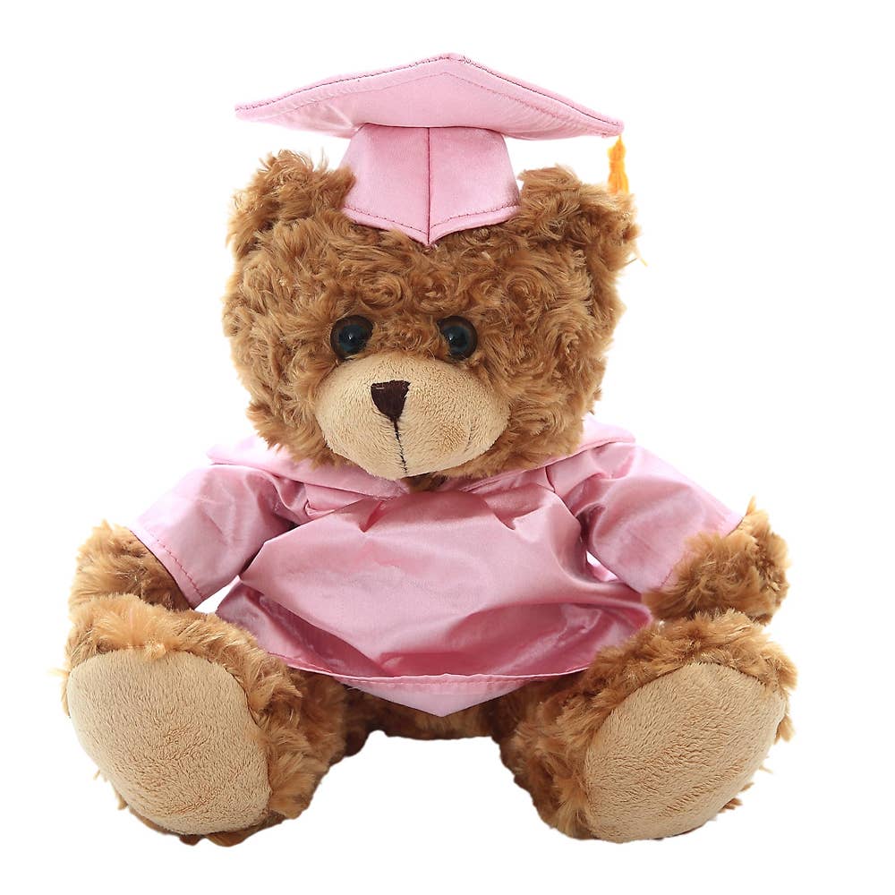 Plushland - Wholesale Stuffed/Plush Toy - Kids & Baby - 11″ Graduation Mocha Bear Plush | Plush in Custom Cap & Gown6