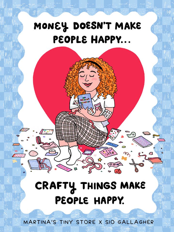 *Édition Spéciale* Œuvre de Carte Postale Crafty Girl x Sio Gallagher pour la vente par TINYSTORE