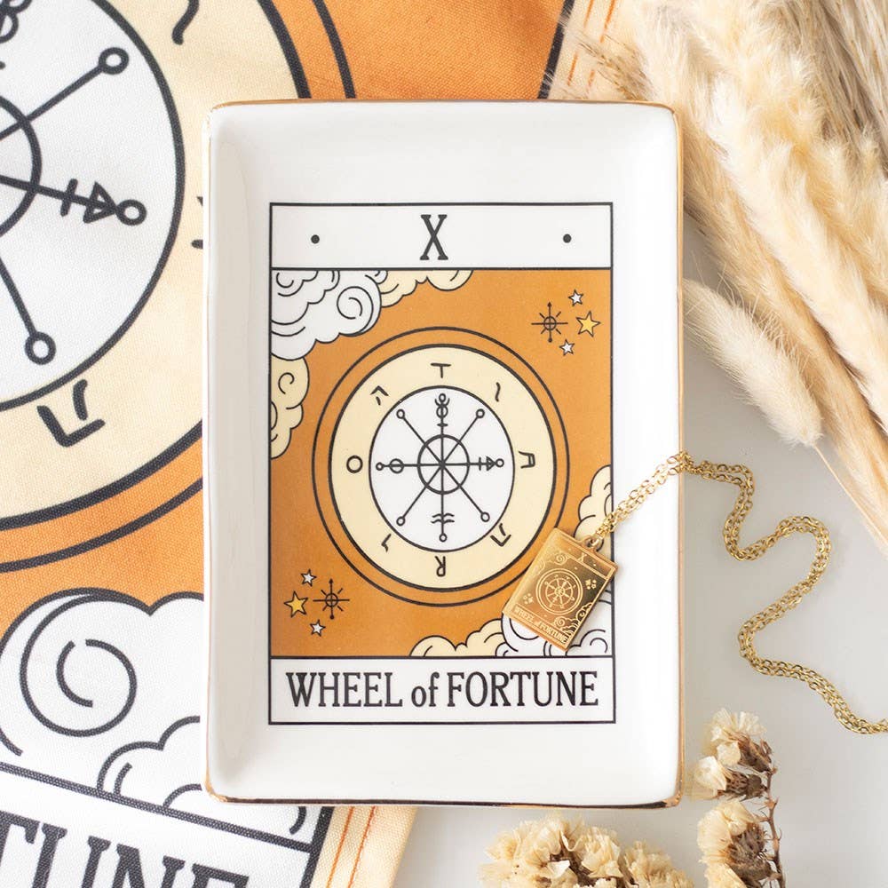 Something Different Wholesale - Wholesale Jewelry Dish - The Wheel of Fortune Vintage Tarot Card Trinket Dish