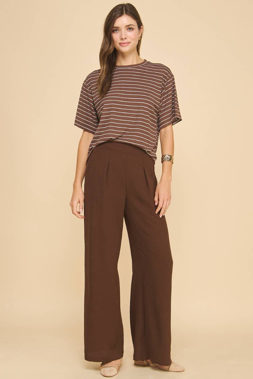 Brun ISP1342A Flowy Bukser Brun for engroshandel på Faire1