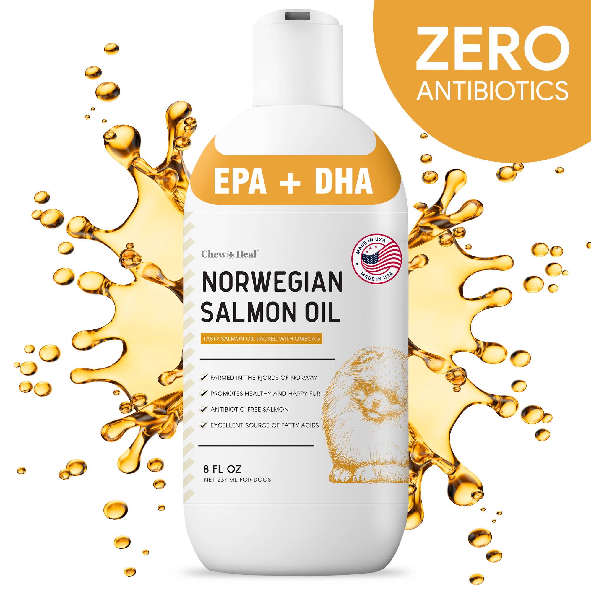 Chew + Heal - Wholesale Pet Supplement - Dog - Norwegian Salmon Oil Skin & Coat Supplement for Dogs & Cats2