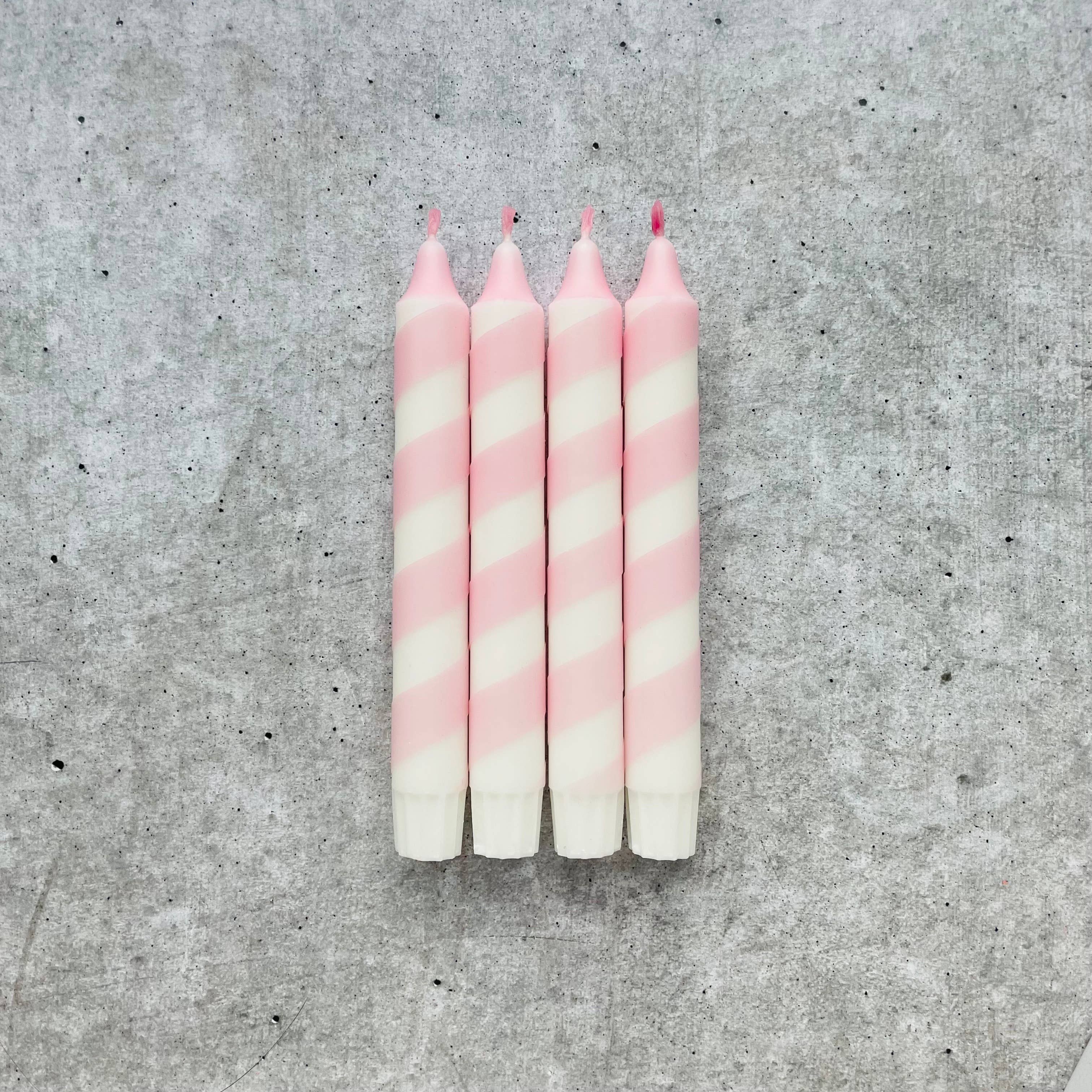 Wolkenreich - Wholesale Tapered Candle/Candlestick - Dip Dye Candles | Swirl Pink | Set of 42