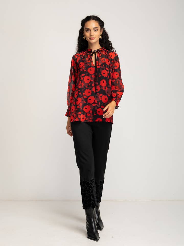 Milena floral print blouse for wholesale by NIZA