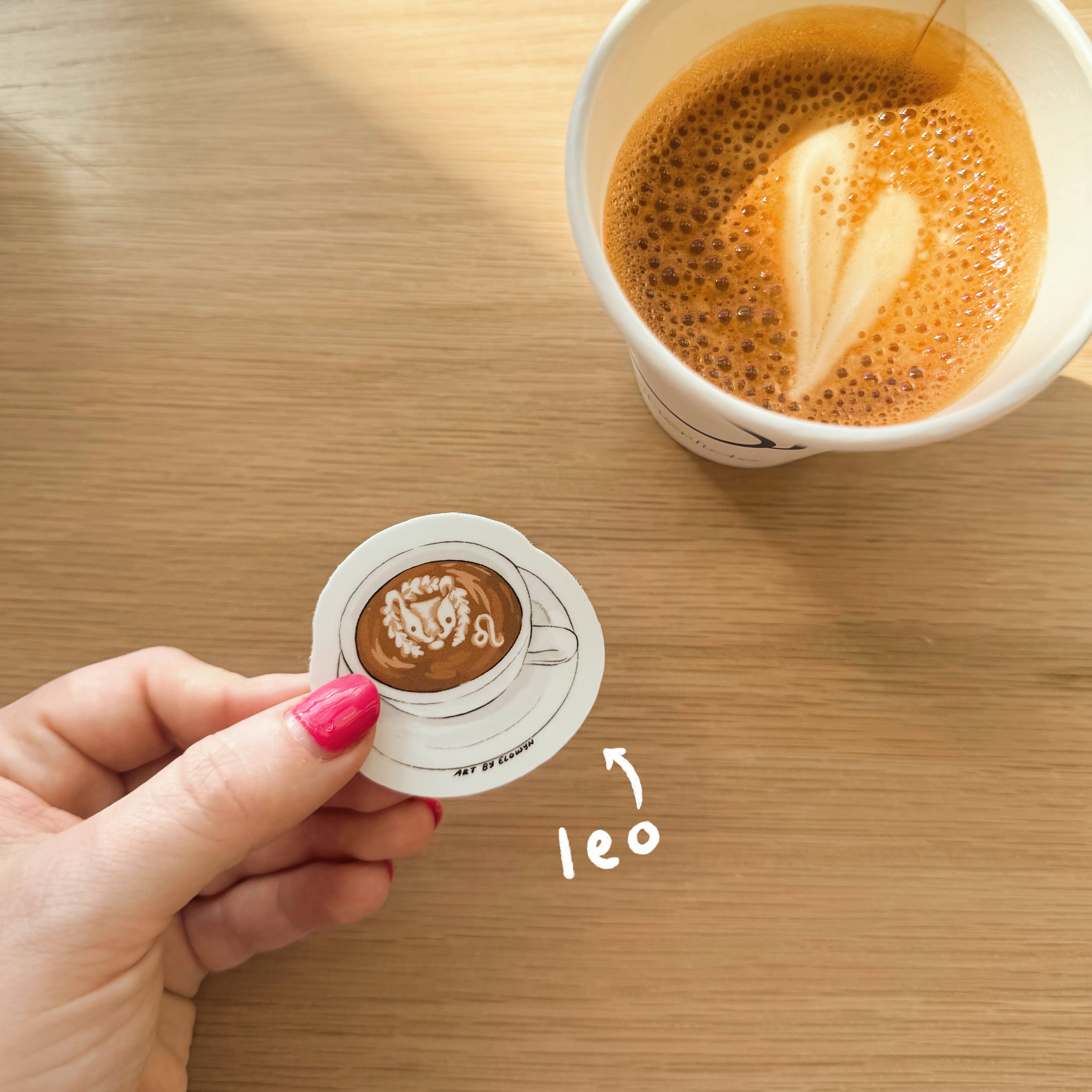 Art By Elowyn - Wholesale Sticker - Mini Zodiac Koffiekop Latte Art Stickers2