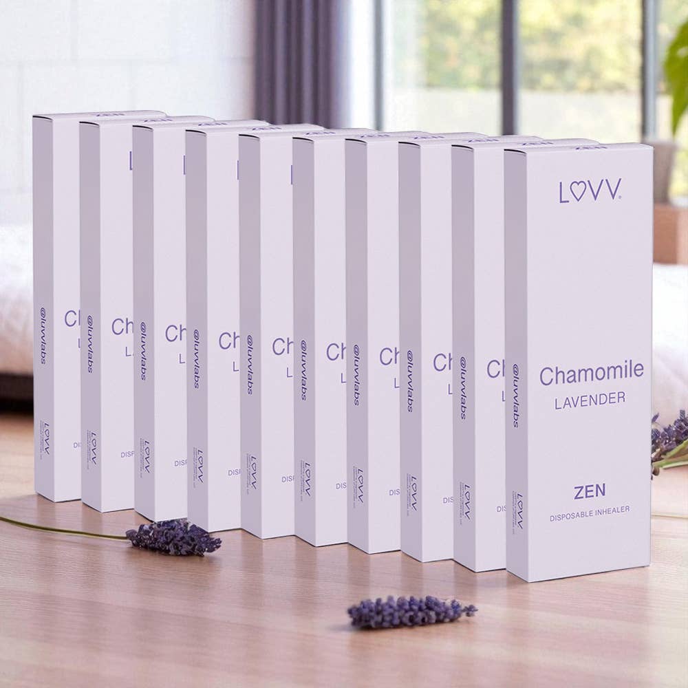 LUVV Labs - Wholesale Aromatherapy Inhaler - 10 LUVV ZEN Chamomile Infused Lavender Flavored Inhealers5