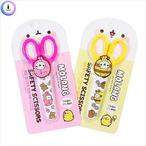 K-Wonderland - Wholesale Scissors - Molang Mascot Scissors with Safety Cover Cap 6