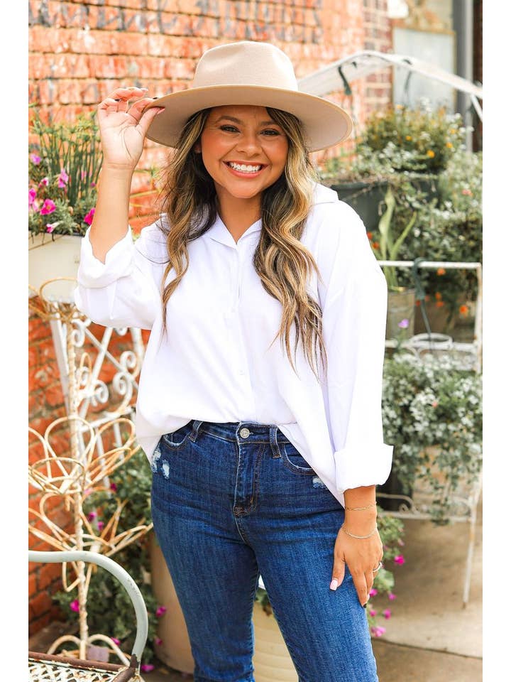 Kathryn Classic Button-Up, White for wholesale on Faire