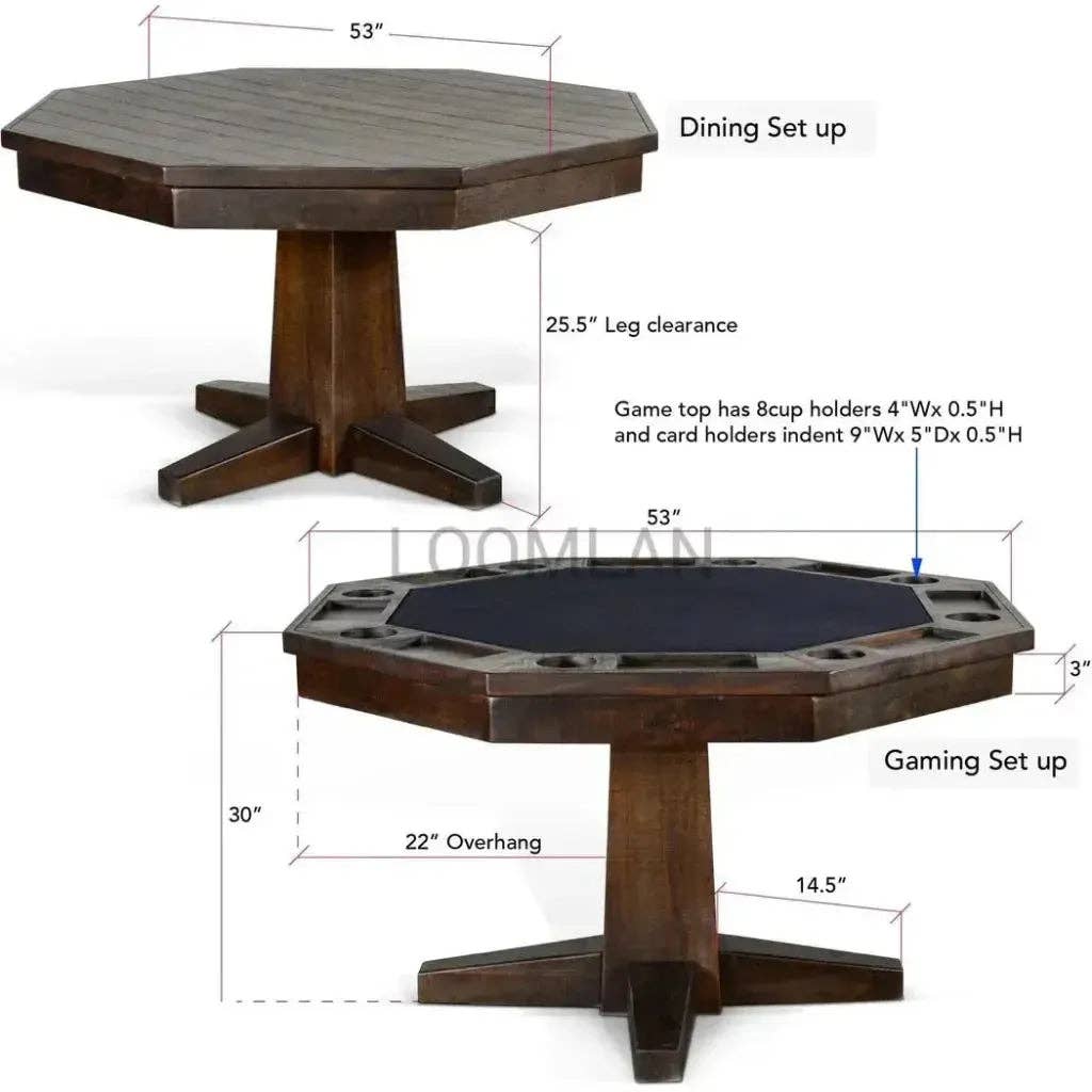 LOOMLAN – wholesale Side table – Convertibel Dining Table Poker Game Table12