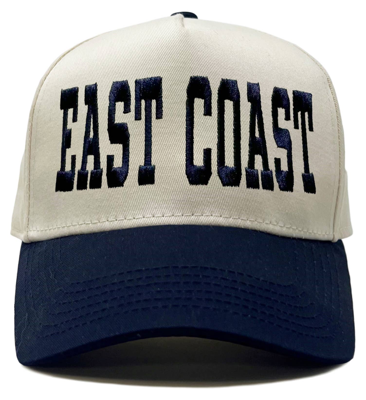 Funky Junque – Großhandel Basecap – Unisex – Zweifarbige Kappe — Ostküste (Marineblau/Beige)