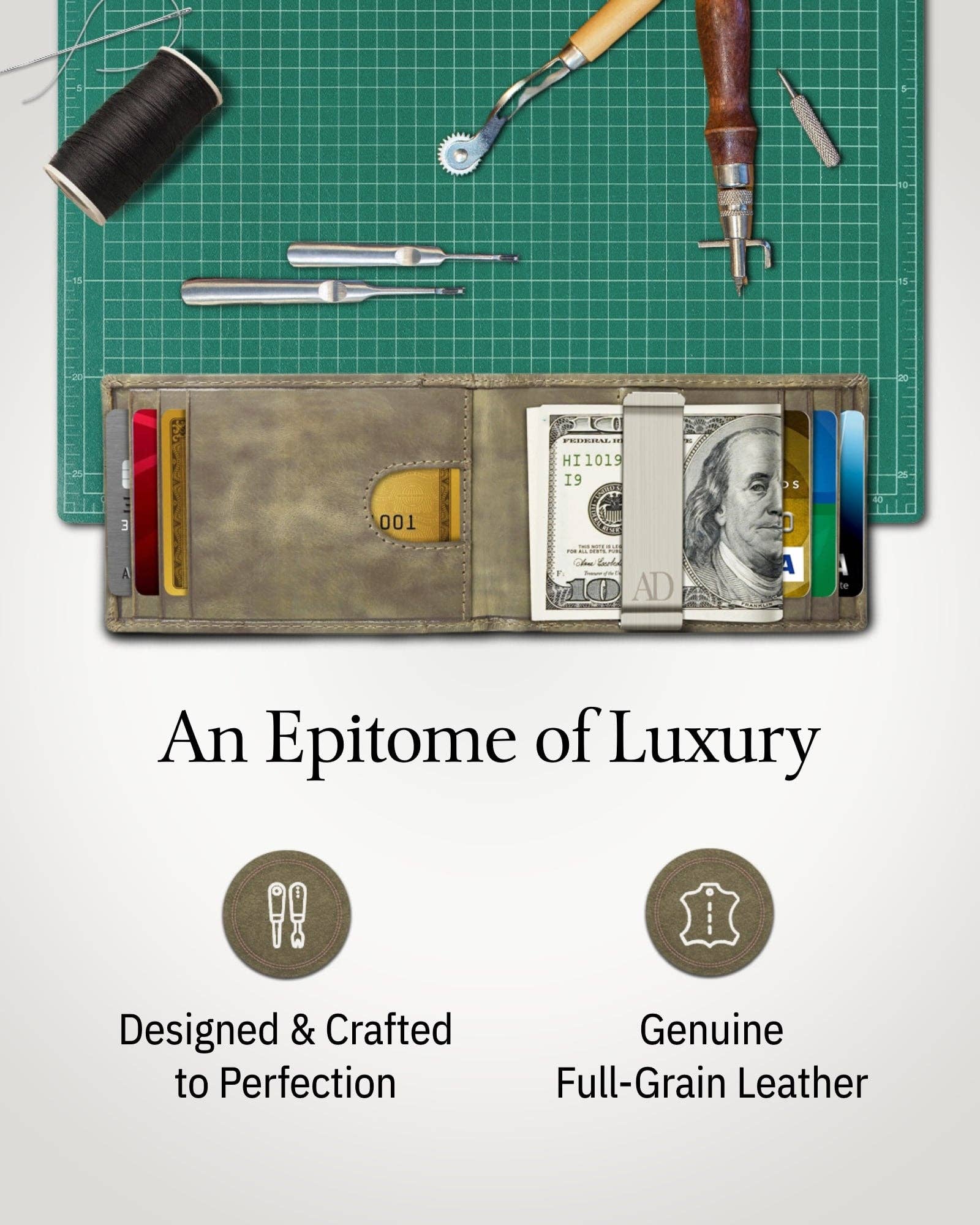 Access Denied Accessories - Wholesale Wallet - Men’s - Real Leather Wallets For Men Money Clip Bifold Wallet RFID44