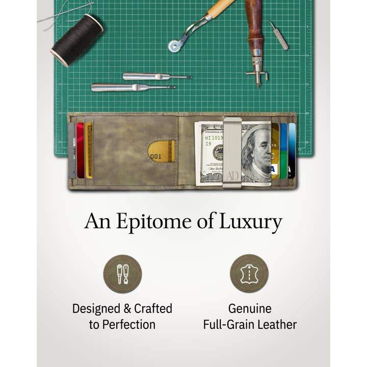 Access Denied Accessories - Wholesale Wallet - Men's - Real Leather Wallets For Men Money Clip Bifold Wallet RFID13