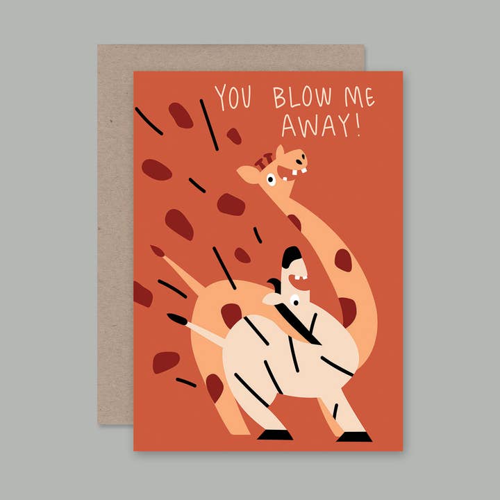 YOU BLOW ME AWAY card for wholesale by AHD Paper Co