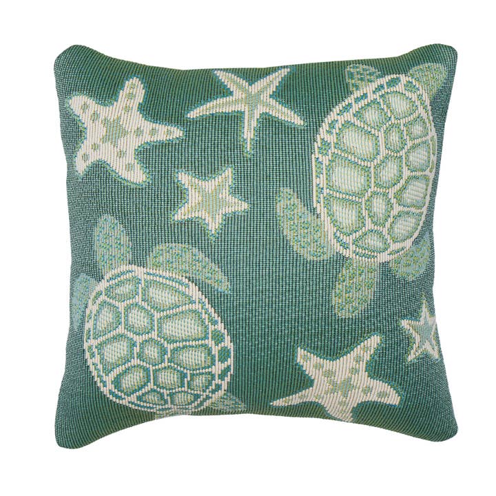 Oreiller intérieur/extérieur Marina Turtle And Stars pour la vente par Liora Manne