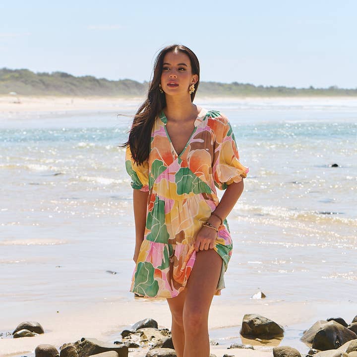 TALLULAH PRINT PETAL MINI DRESS for wholesale by Jaase