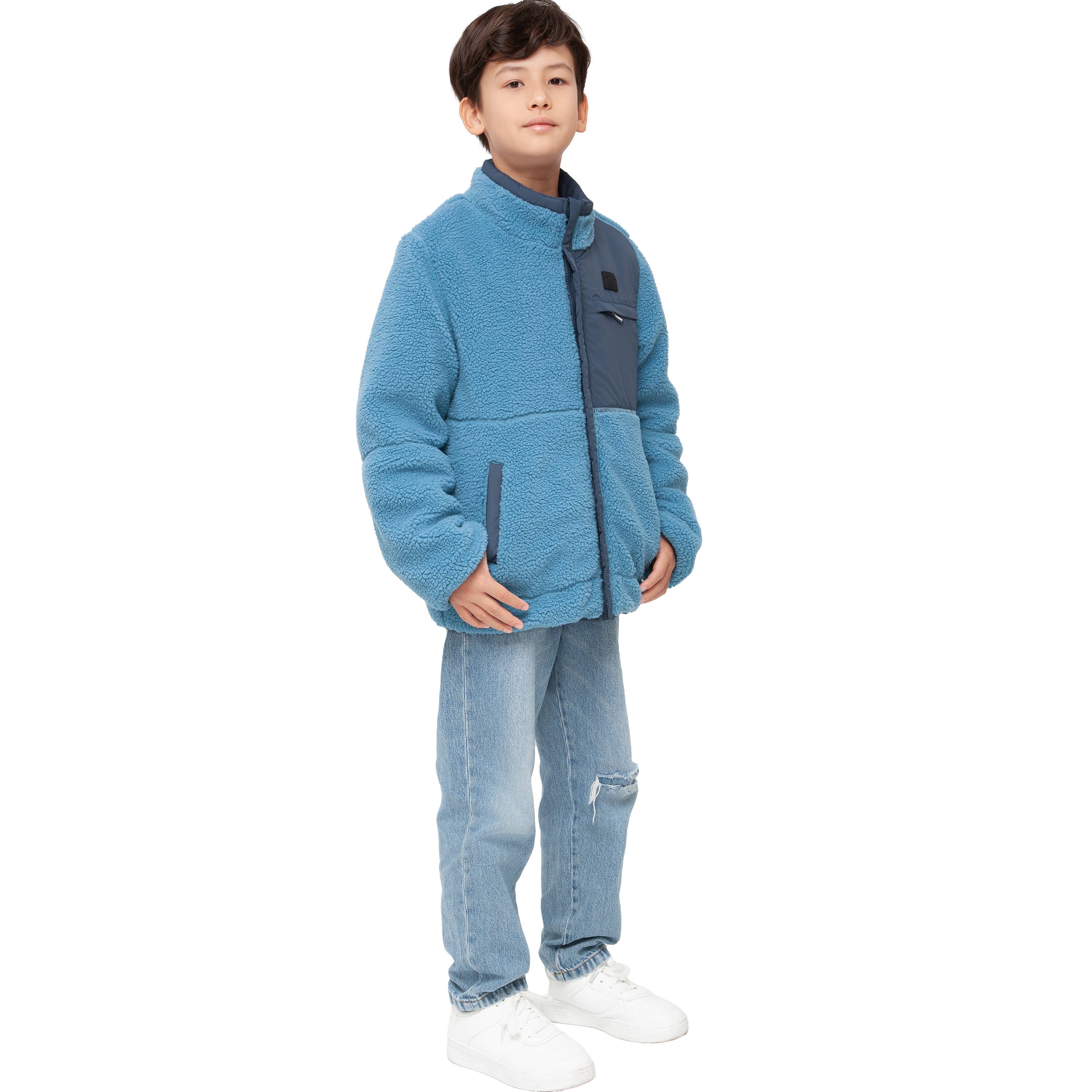 Rokka & Rolla - Wholesale Puffer Jacket - Kids - Boys' Reversible Quilted Jacket Fleece Puffer Coat30