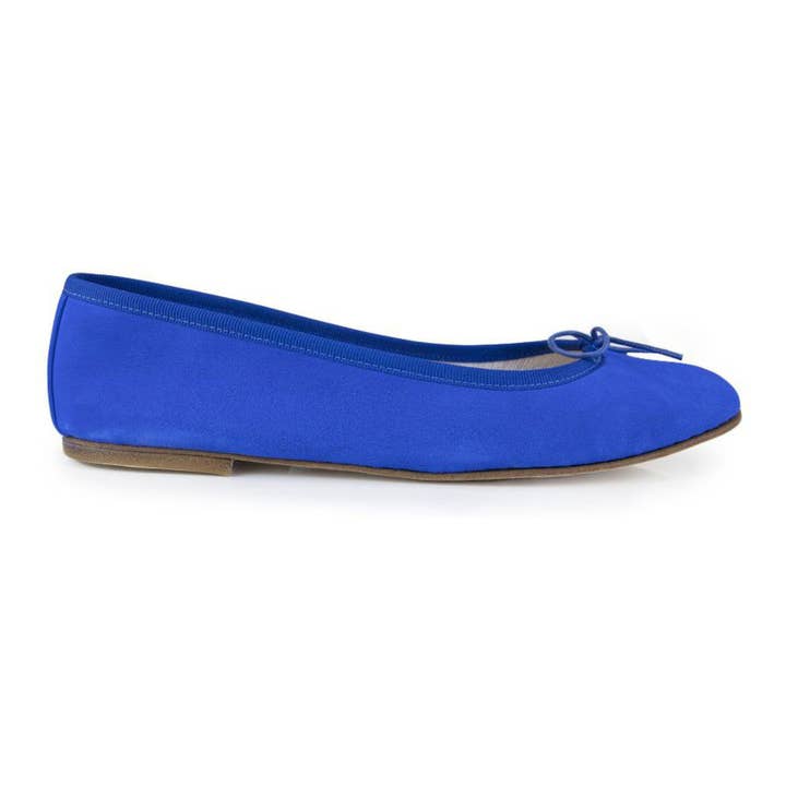 NICOLE Blue Suede Ballerina for wholesale by Spelta Milano