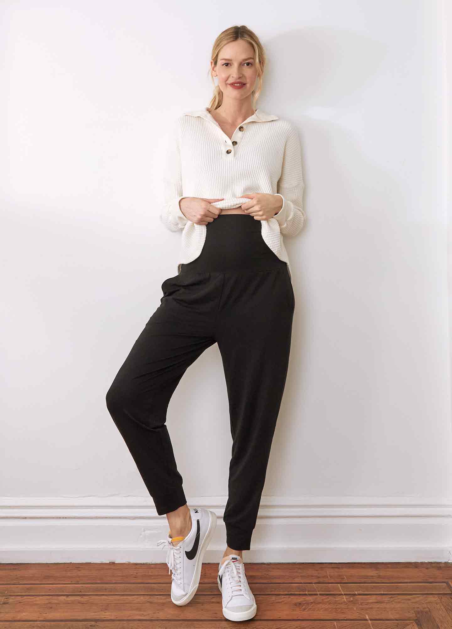 Black The Over/Under Easy Maternity Pant for wholesale on Faire0