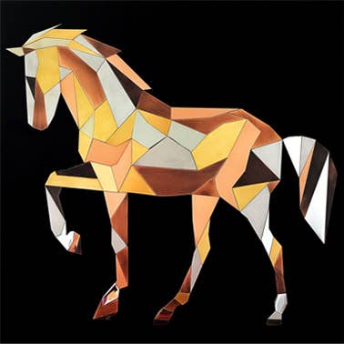 Geometric metal table for wholesale by Lefevre Paris